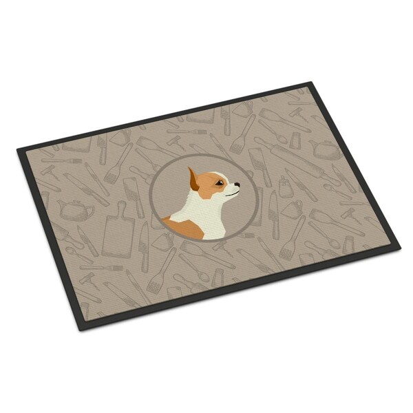 Carolines Treasures 24 x 36 in. Chihuahua in the Kitchen Indoor or Outdoor Mat CK2177JMAT - main